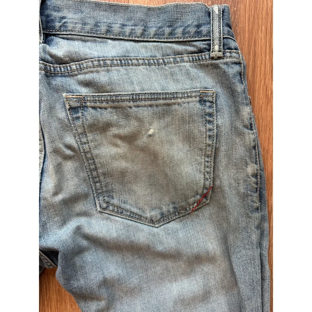 Banana Republic Vintage Straight Jeans Men's‎ 31x34 Blue Distressed 100% Cotton